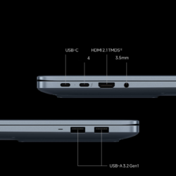 Porturi laterale Xiaomi Redmibook 14 Pro 2026: USB-C, Thunderbolt 4, HDMI 2.1, USB-A și jack 3,5 mm