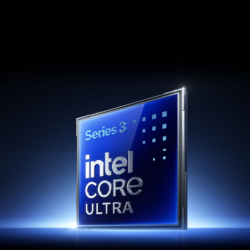 Logo cip Intel Core Ultra Series 3 evidențiat pe laptopul Xiaomi Redmibook 14 Pro 2026