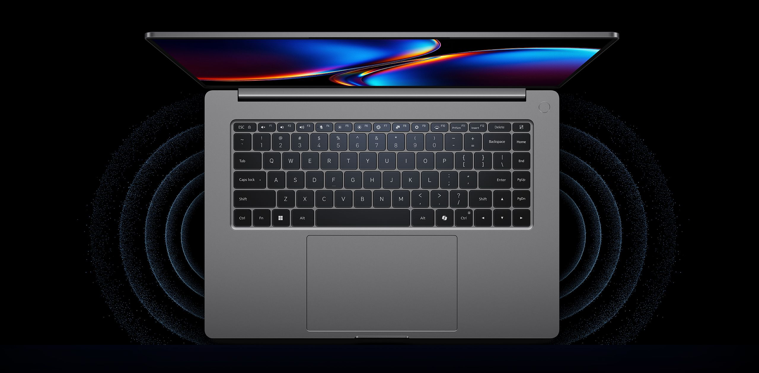 Vedere de sus tastatura completa si touchpad mare Xiaomi Redmibook 16 Pro 2026